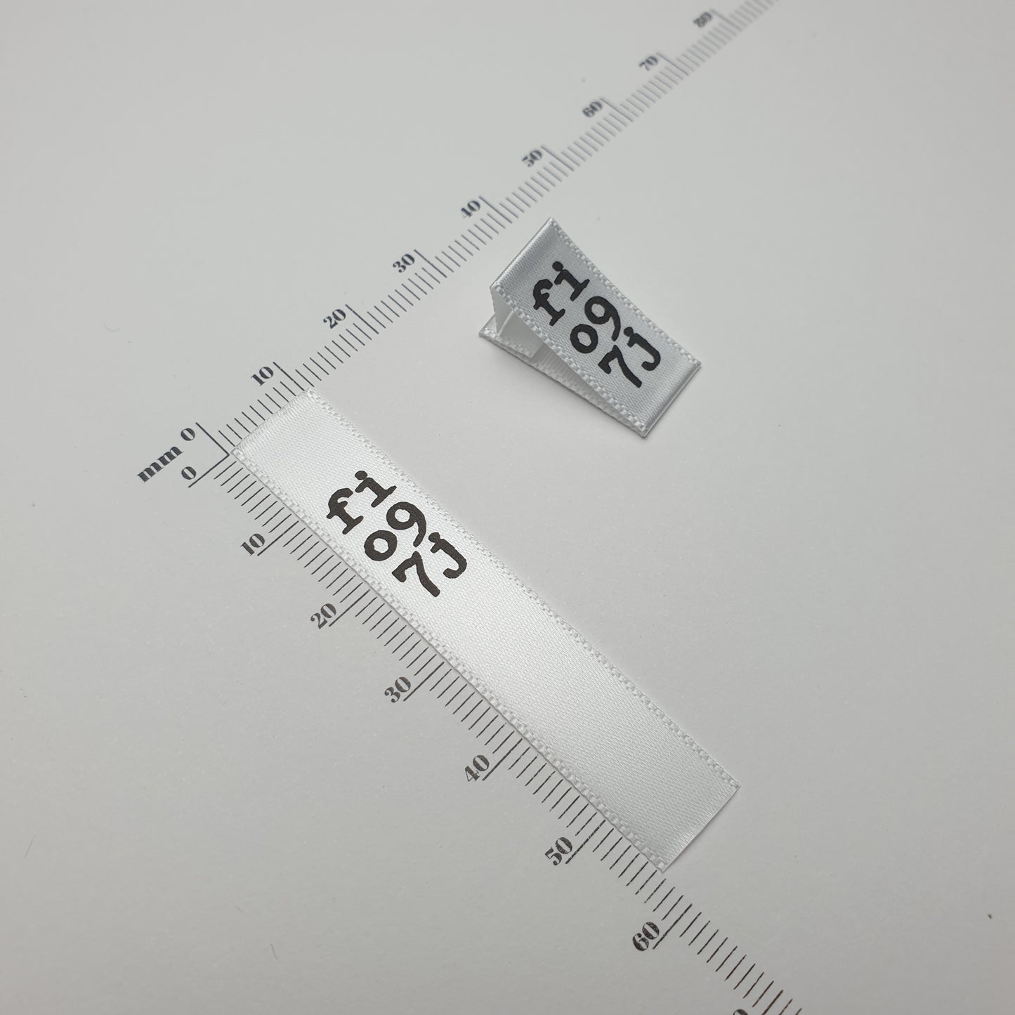 ~WHITE SATIN - STANDARD PRINT - FABRIC LABELS