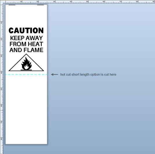 CAUTION - KEEP AWAY FROM HEAT AND FLAME - PRINTED SATIN