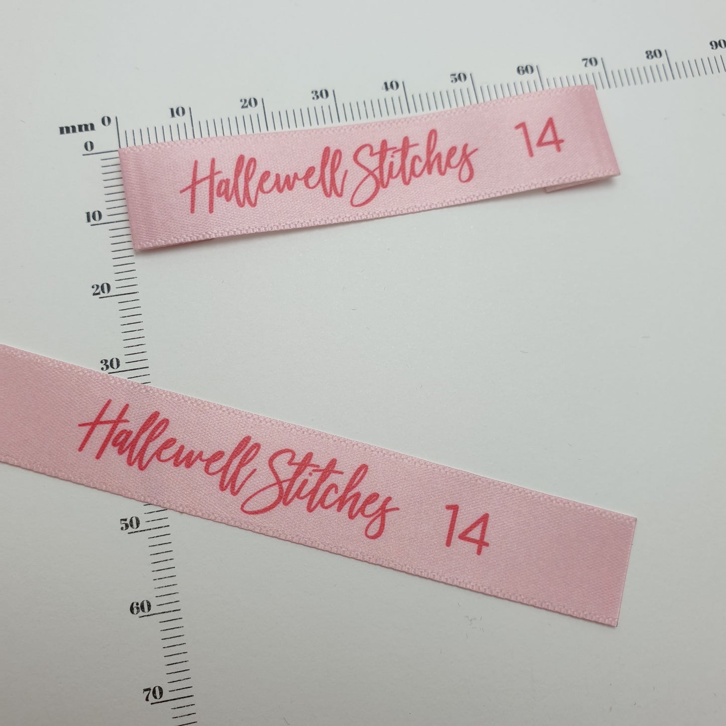 ~WHITE SATIN - PERMANENT PRINT - FABRIC LABELS