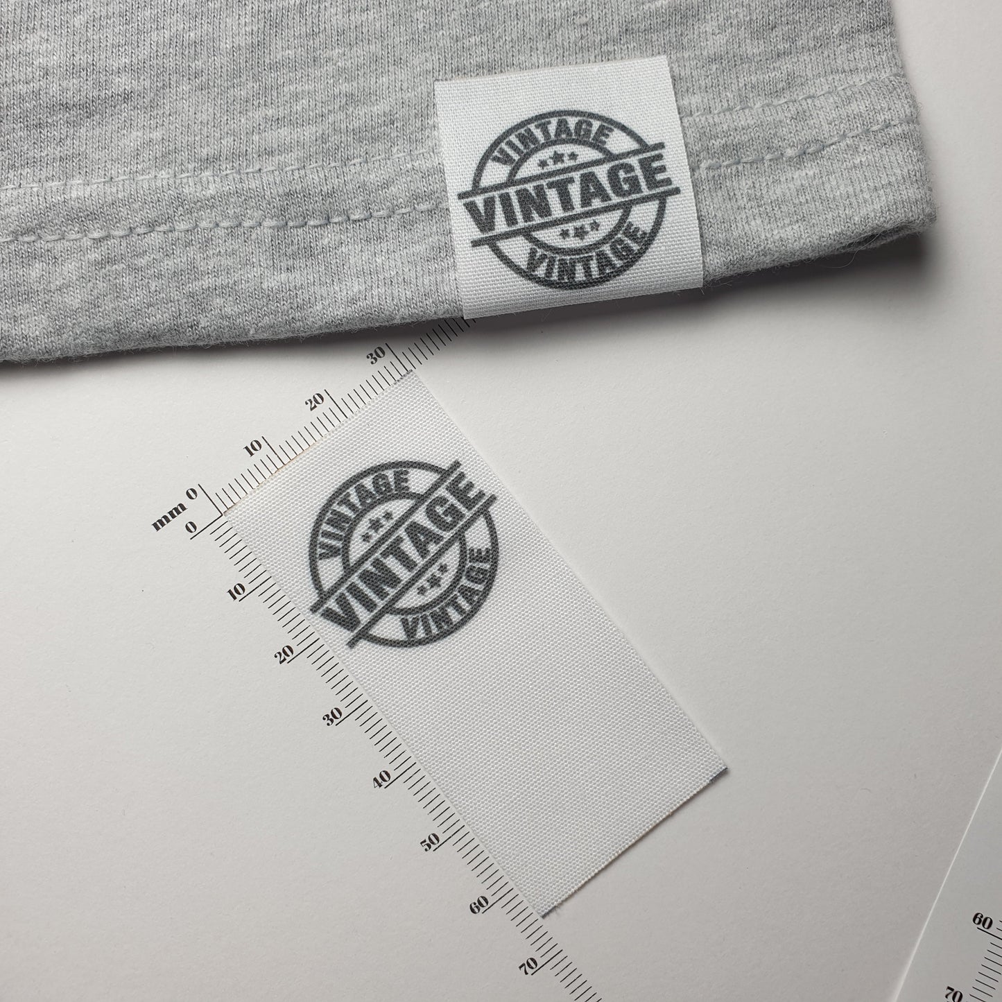 ~WHITE POLYESTER COTTON - PERMANENT PRINT - FABRIC LABELS