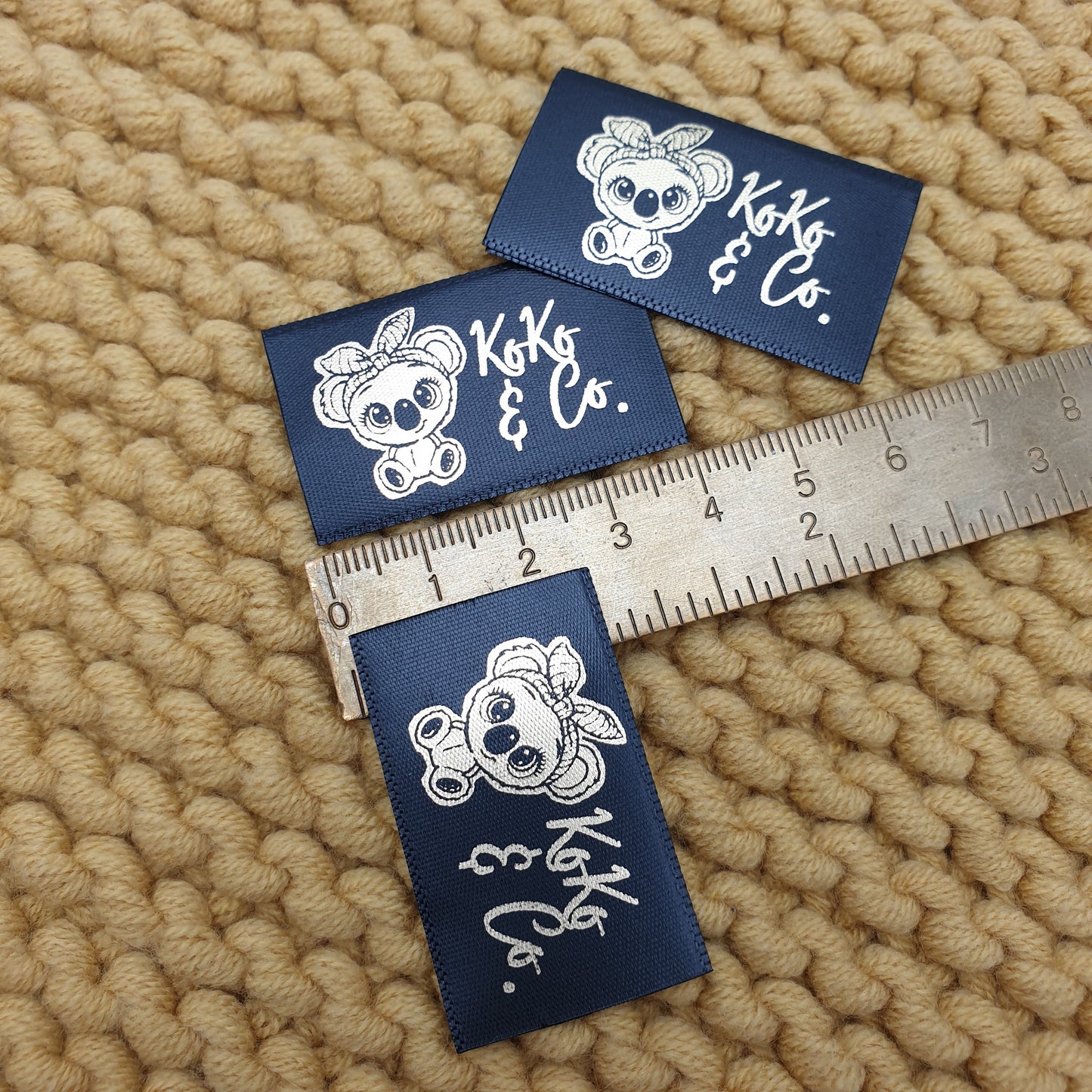 ~BLACK SATIN - STANDARD PRINT - FABRIC LABELS