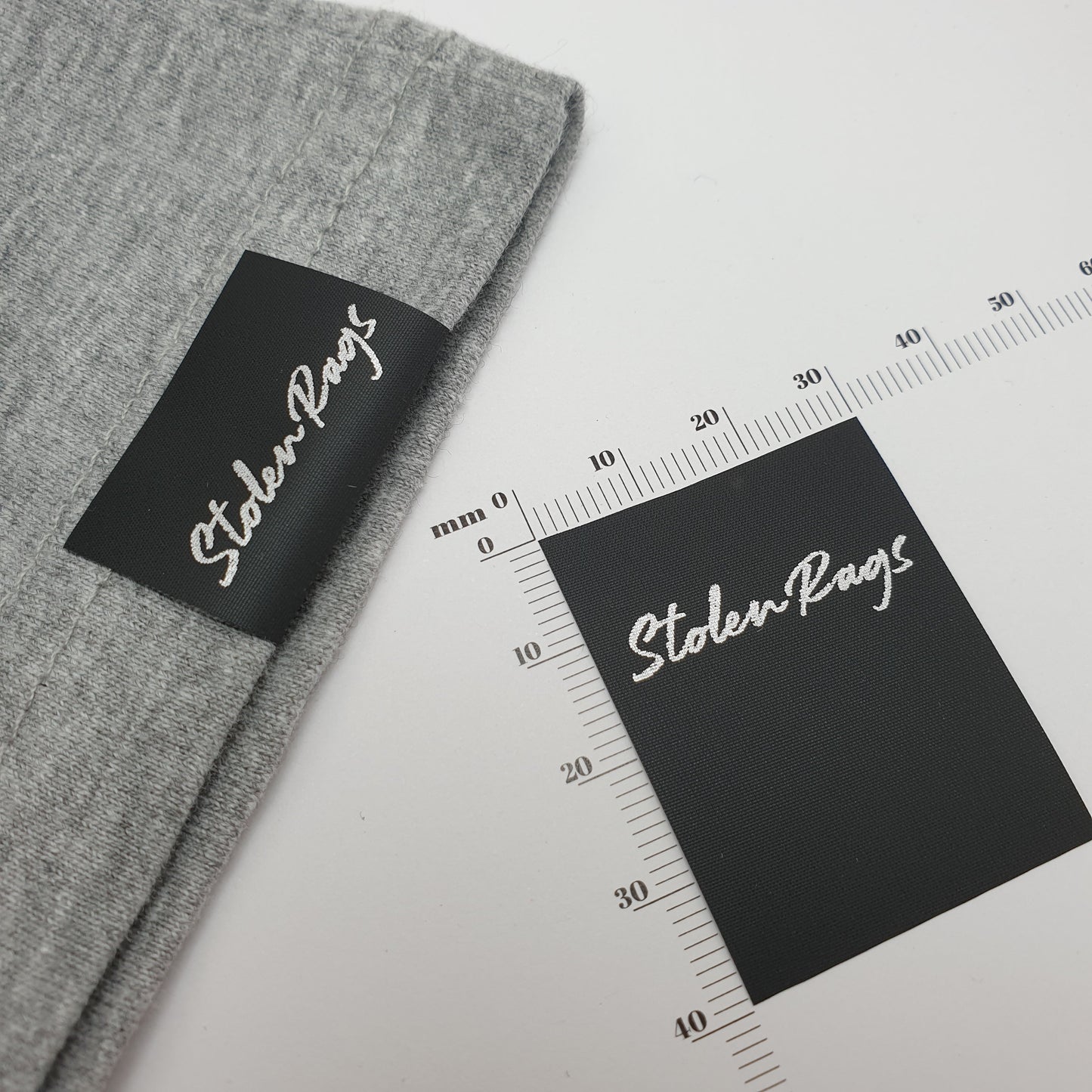 ~BLACK POLY TAPE - STANDARD PRINT - FABRIC LABELS