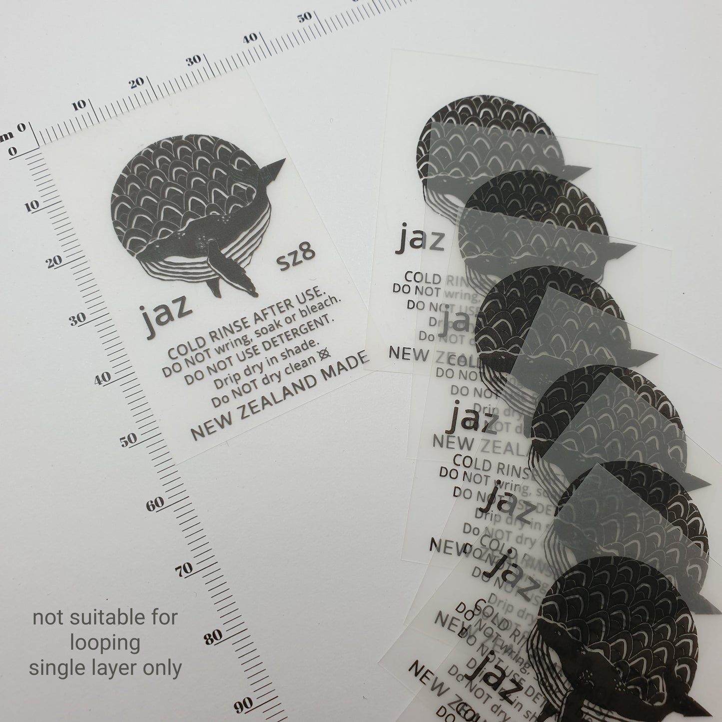 ~TRANSPARENT PU SWIMWEAR TAPE - STANDARD PRINT - FABRIC LABELS