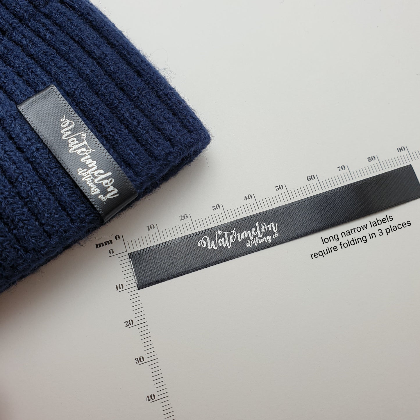 ~BLACK SATIN - STANDARD PRINT - FABRIC LABELS