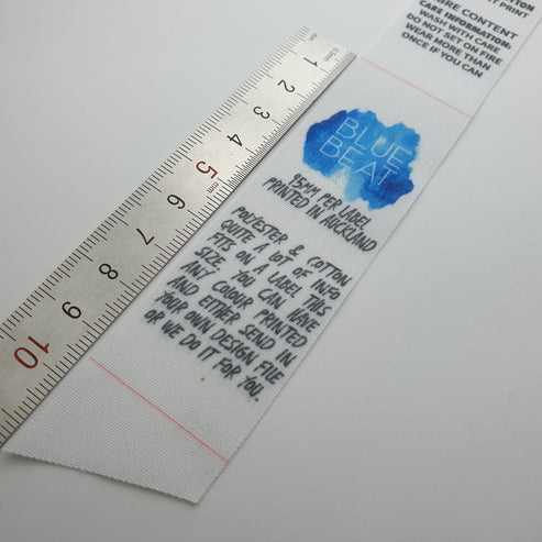White polyester/cotton / 30mm / XL - Between 85-120mm per label (43-60mm folded height)