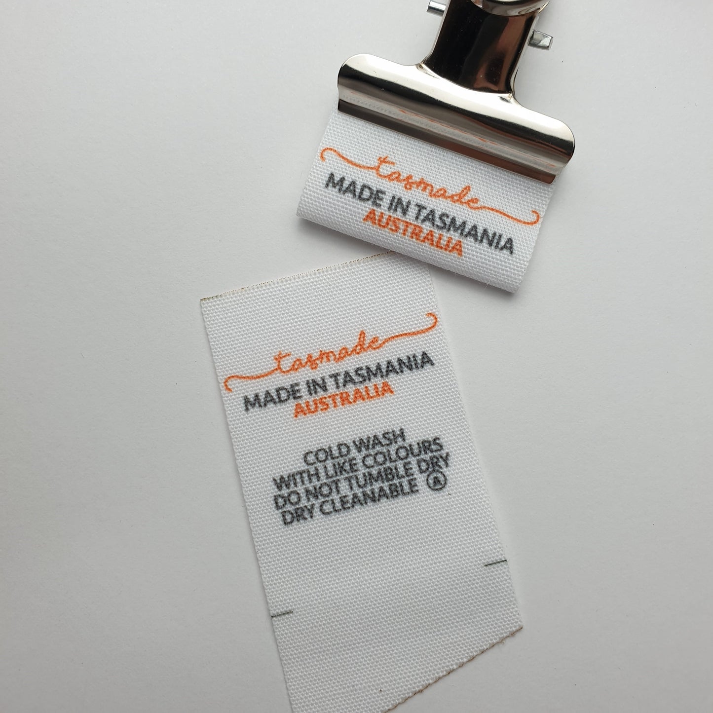 ~WHITE POLYESTER COTTON - PERMANENT PRINT - FABRIC LABELS