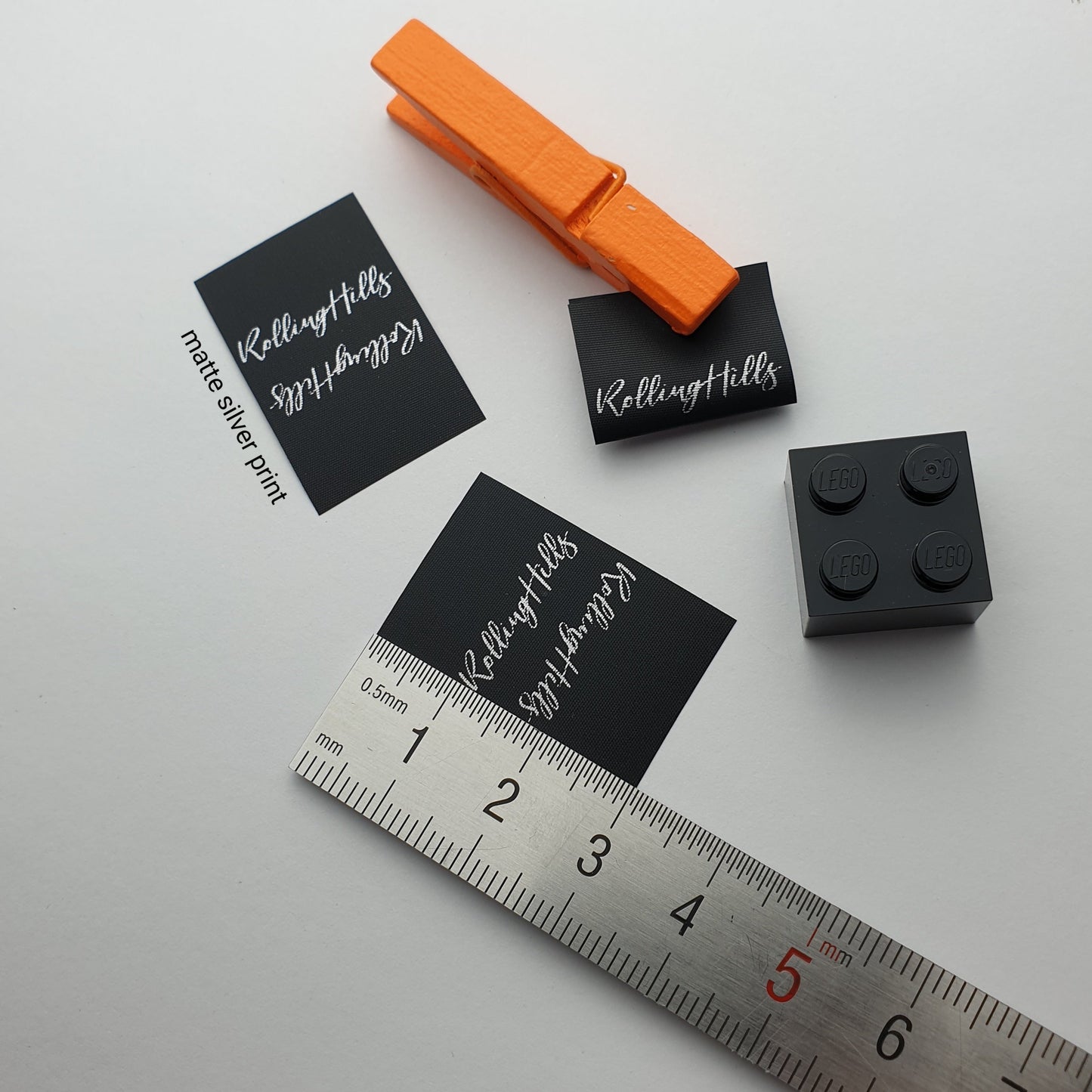 #04BPT - BLACK NON-FRAY POLYESTER TAPE PIP/LOGO LABELS