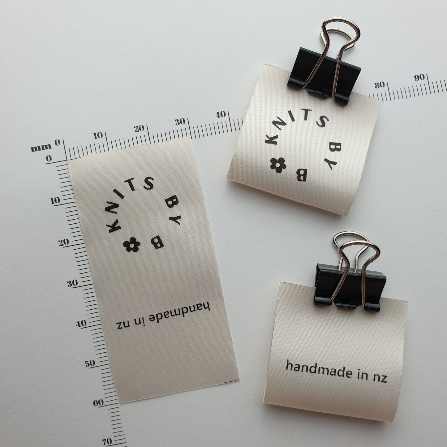~CREAM SATIN - STANDARD PRINT - FABRIC LABELS