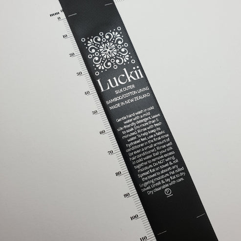 Black Satin / 25mm / XL - Between 85-120mm per label (43-60mm folded height)